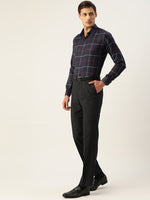 Thumbnail for Jainish Men's Cotton Checked Formal Shirts ( SF 797Navy ) - Distacart