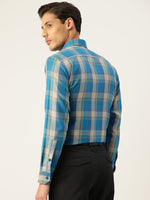Thumbnail for Jainish Men's Cotton Checked Formal Shirts ( SF 798Sky ) - Distacart