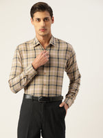Thumbnail for Jainish Men's Cotton Checked Formal Shirts ( SF 803Beige ) - Distacart