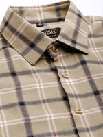 Thumbnail for Jainish Men's Cotton Checked Formal Shirts ( SF 803Beige ) - Distacart