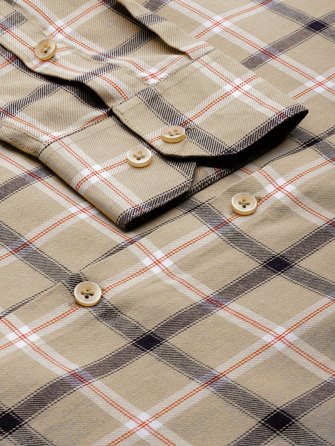 Jainish Men's Cotton Checked Formal Shirts ( SF 803Beige ) - Distacart
