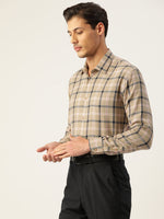 Thumbnail for Jainish Men's Cotton Checked Formal Shirts ( SF 803Beige ) - Distacart