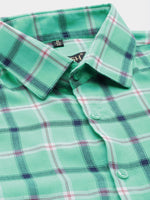 Thumbnail for Jainish Men's Cotton Checked Formal Shirts ( SF 803Green ) - Distacart