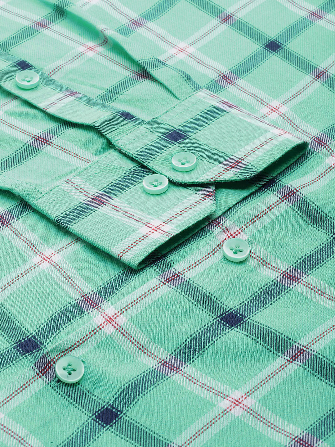 Jainish Men's Cotton Checked Formal Shirts ( SF 803Green ) - Distacart