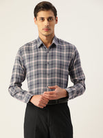 Thumbnail for Jainish Men's Cotton Checked Formal Shirts ( SF 803Grey ) - Distacart
