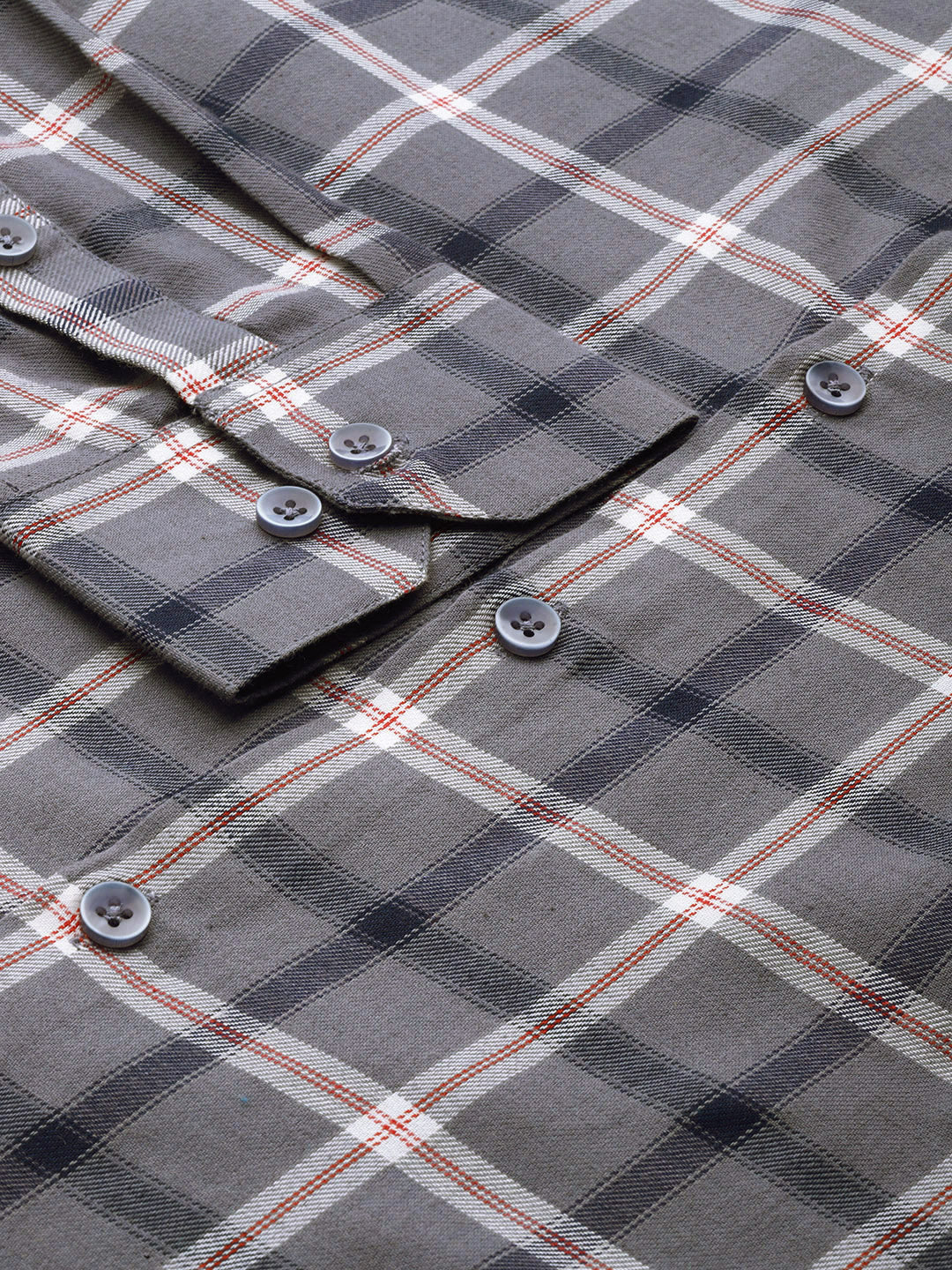 Jainish Men's Cotton Checked Formal Shirts ( SF 803Grey ) - Distacart