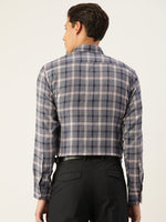 Thumbnail for Jainish Men's Cotton Checked Formal Shirts ( SF 803Grey ) - Distacart