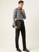 Thumbnail for Jainish Men's Cotton Checked Formal Shirts ( SF 803Grey ) - Distacart