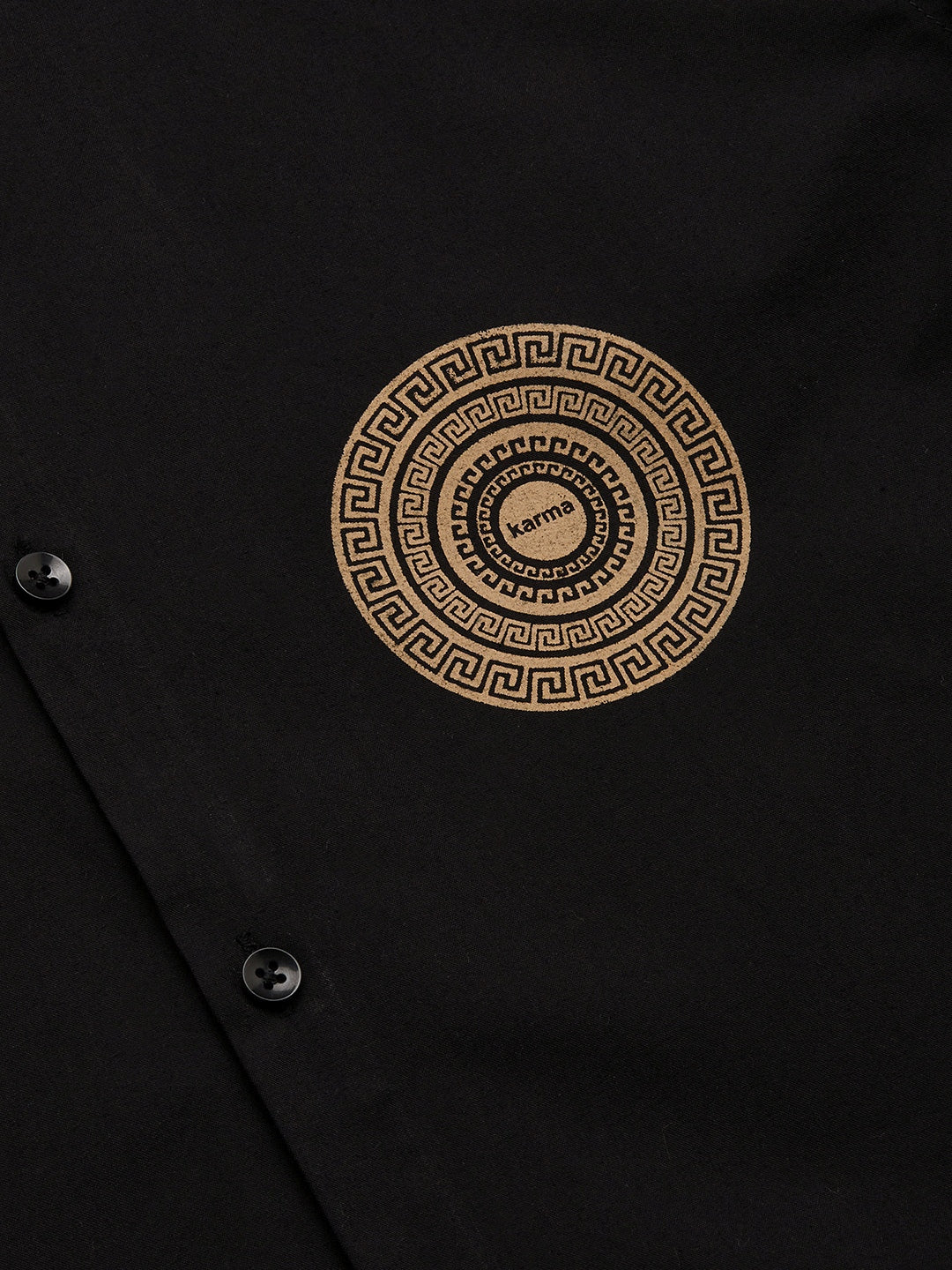 Jainish Men's Cotton Printed Formal Shirts ( SF 807Black ) - Distacart