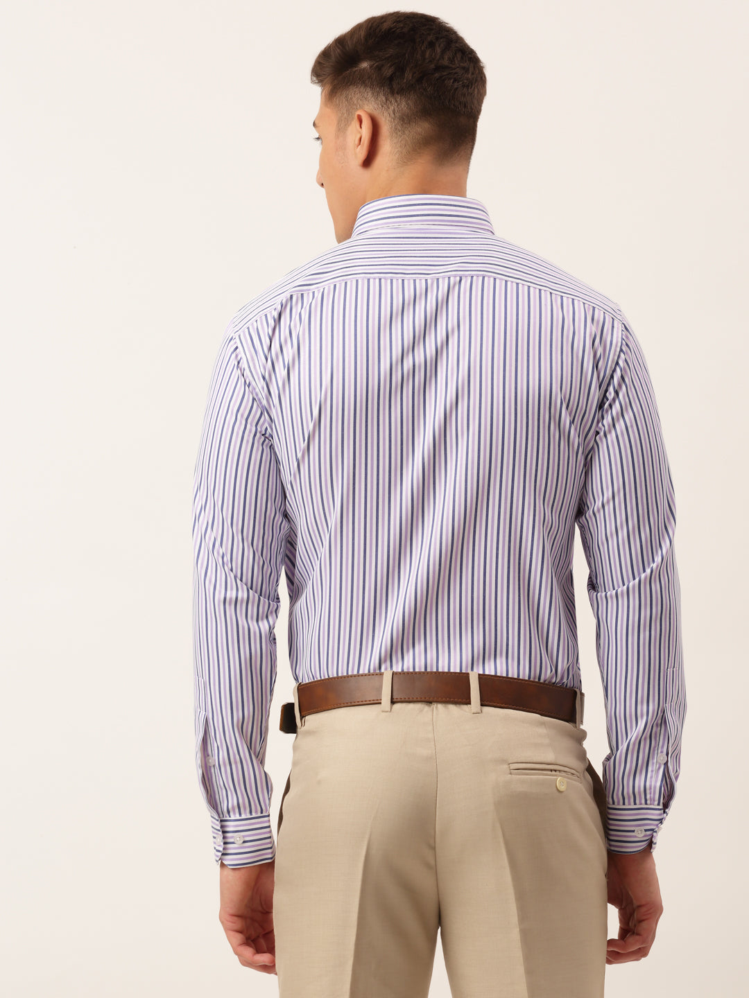 Jainish Men's Cotton Checked Button Down Collar Formal Shirts ( SF 809Voilet ) - Distacart