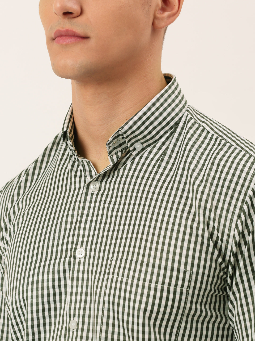 Jainish Men's Cotton Checked Button Down Collar Formal Shirts ( SF 810Black ) - Distacart