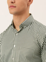 Thumbnail for Jainish Men's Cotton Checked Button Down Collar Formal Shirts ( SF 810Black ) - Distacart