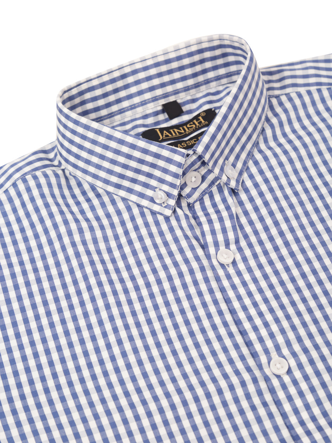 Jainish Men's Cotton Checked Button Down Collar Formal Shirts ( SF 810Blue ) - Distacart