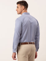 Thumbnail for Jainish Men's Cotton Checked Button Down Collar Formal Shirts ( SF 810Blue ) - Distacart