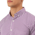 Thumbnail for Jainish Men's Cotton Checked Button Down Collar Formal Shirts ( SF 810Purple ) - Distacart