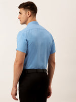 Thumbnail for Jainish Men's Cotton Solid Half Sleeve Formal Shirts ( SF 811Light-Blue ) - Distacart