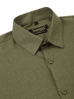 Thumbnail for Jainish Men's Cotton Solid Half Sleeve Formal Shirts ( SF 811Olive ) - Distacart