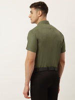 Thumbnail for Jainish Men's Cotton Solid Half Sleeve Formal Shirts ( SF 811Olive ) - Distacart