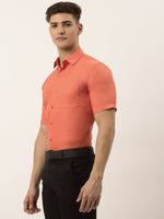Thumbnail for Jainish Men's Cotton Solid Half Sleeve Formal Shirts ( SF 811Peach ) - Distacart