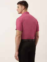 Thumbnail for Jainish Men's Cotton Solid Half Sleeve Formal Shirts ( SF 811Pink ) - Distacart