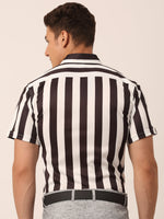 Thumbnail for Jainish Men's Lycra Striped Half Sleeve Formal Shirts ( SF 812White ) - Distacart