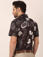Thumbnail for Jainish Men's Lycra Printed Half Sleeve Formal Shirts ( SF 813Black ) - Distacart