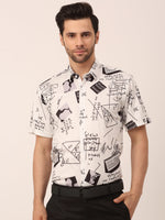 Thumbnail for Jainish Men's Lycra Printed Half Sleeve Formal Shirts ( SF 813White ) - Distacart