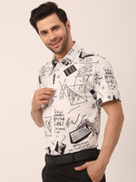 Thumbnail for Jainish Men's Lycra Printed Half Sleeve Formal Shirts ( SF 813White ) - Distacart