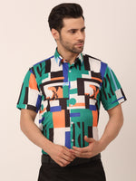Thumbnail for Jainish Men's Lycra Printed Half Sleeve Formal Shirts ( SF 814Green ) - Distacart