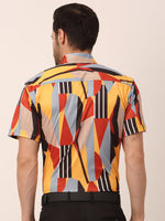 Thumbnail for Jainish Men's Lycra Printed Half Sleeve Formal Shirts ( SF 814Yellow ) - Distacart