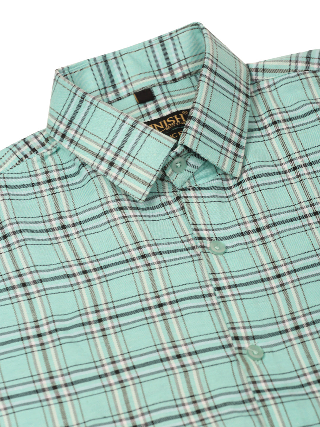 Jainish Men's Cotton Checked Half Sleeve Formal Shirts ( SF 815Green ) - Distacart