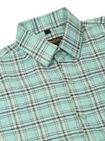 Thumbnail for Jainish Men's Cotton Checked Half Sleeve Formal Shirts ( SF 815Green ) - Distacart