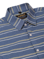 Thumbnail for Jainish Men's Cotton Striped Half Sleeve Formal Shirts ( SF 816Blue ) - Distacart