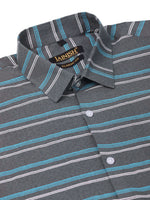 Thumbnail for Jainish Men's Cotton Striped Half Sleeve Formal Shirts ( SF 816Grey ) - Distacart