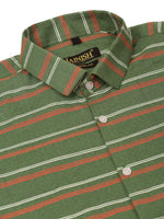 Thumbnail for Jainish Men's Cotton Striped Half Sleeve Formal Shirts ( SF 816Olive ) - Distacart