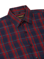 Thumbnail for Jainish Men's Cotton Checked Half Sleeve Formal Shirts ( SF 818Red-Blue ) - Distacart