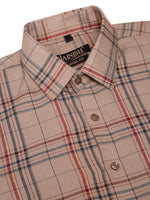 Thumbnail for Jainish Men's Cotton Checked Formal Shirts ( SF 819Brown ) - Distacart