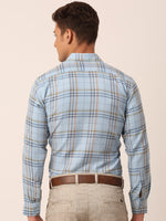 Thumbnail for Jainish Men's Cotton Checked Formal Shirts ( SF 819Sky ) - Distacart