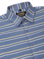 Thumbnail for Jainish Men's Cotton Striped Formal Shirts ( SF 820Blue ) - Distacart