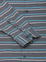 Thumbnail for Jainish Men's Cotton Striped Formal Shirts ( SF 820Grey ) - Distacart