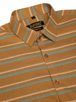 Thumbnail for Jainish Men's Cotton Striped Formal Shirts ( SF 820Mustard ) - Distacart