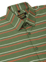 Thumbnail for Jainish Men's Cotton Striped Formal Shirts ( SF 820Olive ) - Distacart