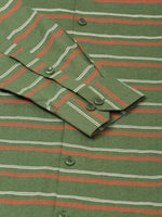 Thumbnail for Jainish Men's Cotton Striped Formal Shirts ( SF 820Olive ) - Distacart