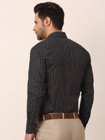 Thumbnail for Jainish Men's Cotton Printed Formal Shirts ( SF 821Black ) - Distacart