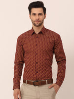 Thumbnail for Jainish Men's Cotton Printed Formal Shirts ( SF 821Brown ) - Distacart