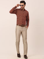 Thumbnail for Jainish Men's Cotton Printed Formal Shirts ( SF 821Brown ) - Distacart