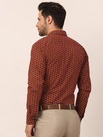 Thumbnail for Jainish Men's Cotton Printed Formal Shirts ( SF 821Brown ) - Distacart