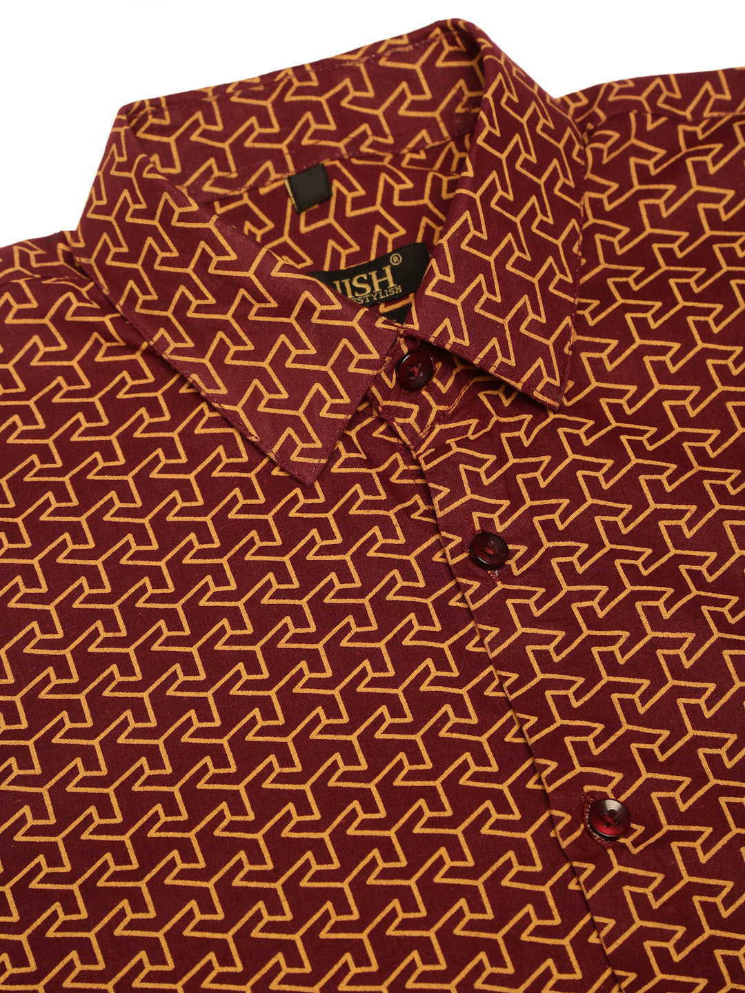 Jainish Men's Cotton Printed Formal Shirts ( SF 821Brown ) - Distacart