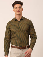Thumbnail for Jainish Men's Cotton Printed Formal Shirts ( SF 821Olive ) - Distacart