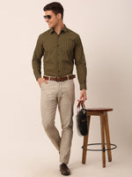 Thumbnail for Jainish Men's Cotton Printed Formal Shirts ( SF 821Olive ) - Distacart